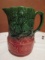 Vintage Brown and Green England Milk/Wine Pitcher