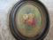 Antique Painting on Board Rose Floral, OVAL Frame, Unsigned