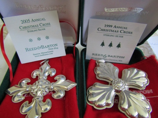 Sterling Silver Reed & Barton L.E. 1999 & 05 Ornaments, 1.16 oz