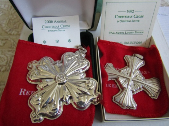 Sterling Silver Reed & Barton L.E. 1992 & 2006 Ornaments, 1.36 oz