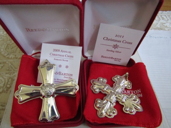 Sterling Silver Reed & Barton L.E. 2009 & 2011 Ornaments, 1.10 oz