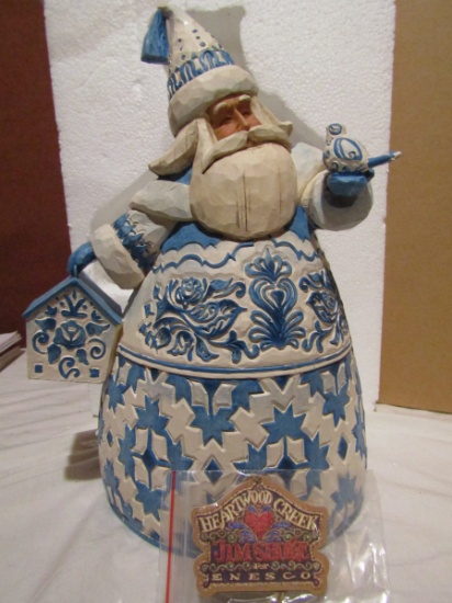 Jim Shore 2004 "Blue Quilt" Santa Large in Box