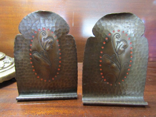 Antique/Vintage  Roycroft Hammered Copper Bookends