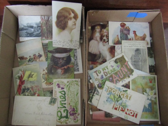 Early 1900s Postcards, 1906, 1907, Many Stamped and Postmark, 56 Total