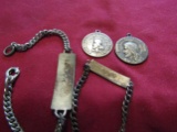 Vintage, 2 Bracelets and 2 Religious Pendants, Stamped Sterling, 34gms