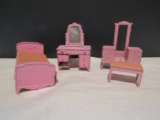 Lot of Metal Tootsie Dollhouse Furniture, Damage/Missing Parts