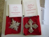 Sterling Silver Reed & Barton L.E. 1981 & 82 Ornaments, .97 oz