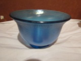 Antique/Vintage Blue Iridescent Footed Bowl