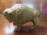 Antique/Vintage Cast Iron Steel Buffalo/Bison Coin Penny Bank