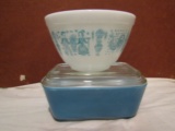 Vintage Pyrex Bowl and Refridgerator Container with Lid