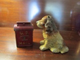 Vintage Cast Iron Coin Banks, Dog and Mail Box