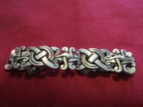 Vintage Taxco Mexico Sterling Silver Link Panels Bracelet, 63.7gms, Stamped 925