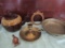 Gibson England Pottery Tea Pot, Round Metal Frame, Candle, Bird, Bowl