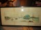 Antique/Vintage Watercolor Painting by S. Brooks, Wood Frame, 37' x 18