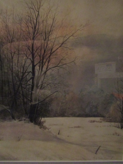 Signed Dan Kovich, "Winter Sunset", 45/50, Print