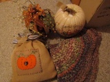 Vintage Fall/Halloween Décor, Pumpkins, Rug