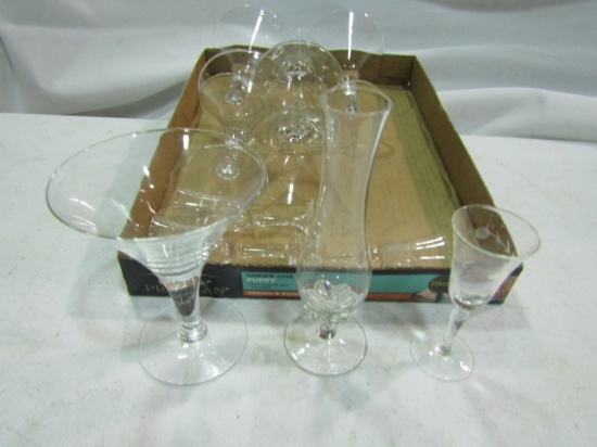 Vintage Stemmed Glasses and Bud Vase