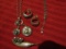Charm Necklace, Sterling Brooch, Silver Tone Earrings
