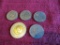 Lot of 5, 1-1996 2 Dollar Coin and 4 Canada Quarters