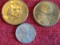 1943 Silver Steel Wheat Penny and 2007 James Madison Presedential Golden Dollar Coin