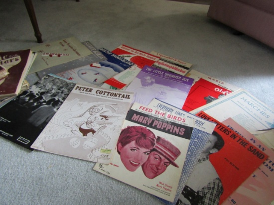 Large Lot of Piano Music, Rudolph, Peter Cottontail, Mary Poppins