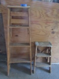 Lot of 2 Wood Step Ladders