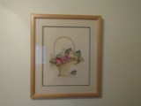 M. Spencer signed Fruit Basket Framed Print