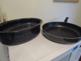 T-Fal Optimal Skillet, France and Enameled Roast Pan with Lid