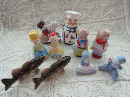 Vintage Salt and Pepper Shakers, Bass, Dutch Figurines