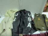 Lot of 3 Coats, Army, USA, Fur Collar