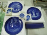 Lot of 3, Royal Copenhagen Porcelain Plates in Original Boxes, 1980, 83, 85