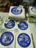 Lot of 5, Royal Copenhagen Porcelain Plates in Original Boxes, 1975, 76, 77, 78, 79
