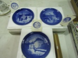 Lot of 3, Royal Copenhagen Porcelain Plates in Original Boxes, 1975,76, 79