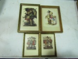 Lot of 4 Vintage Framed Pictures, Made in Germany