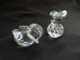 Swarovski Crystal Duck and Rabbit Figurines