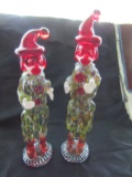 Lot of 2 Art Glass Clowns, 11