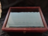 Vintage Wood with Glass Door Display/Jewelry Box