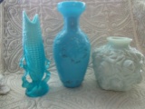 Antique and Vintage Milk Glass Vases and Corn Cob Vase