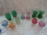 Mid Century Colored Glass Mini Vase Collection