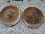 Wendel August Solid Bronze Cat and Rabbit Plates