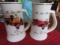 Lot of 2 Griffith Pottery House, Pa. The Last Album, 788, Gold Trim Steins, Fire Truck