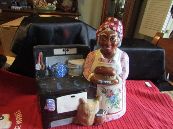 Rick Wisecarver Signed Black Americana Cookie Jar