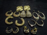 Vintage Lot of Gold Tone Earrings, Elizabeth High