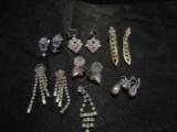 Vintage Rhinestone Earrings Lot