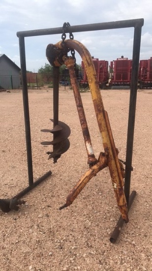 RHINO Post hole digger w/ stand and 2 augers