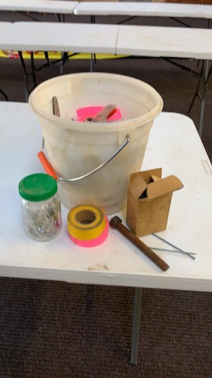 Bucket of bolts/flagging tape
