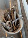 Lot of Combo Wrenches in galv bucket