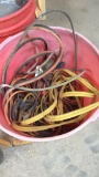 Bucket of jumper cables/ drop light