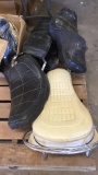 Lot of motorcycle seats