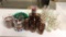 Tub of plastic Christmas glasses/ candy plates/